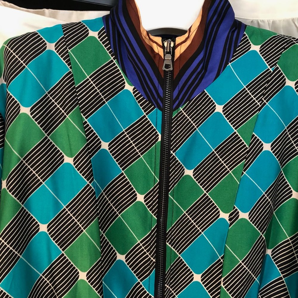 ALEXIS Geometric Bomber Jacket (Sz. Large)